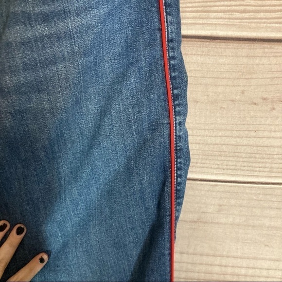 Levi’s Mile High Wide Leg Cropped Jeans with Red Stripe - Picture 10 of 12